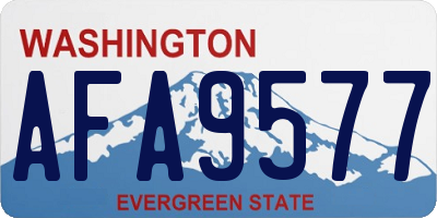 WA license plate AFA9577