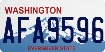 WA license plate AFA9596