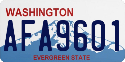 WA license plate AFA9601