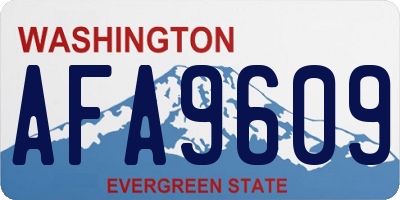WA license plate AFA9609