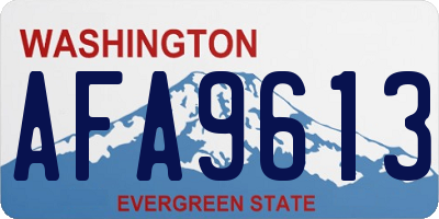 WA license plate AFA9613