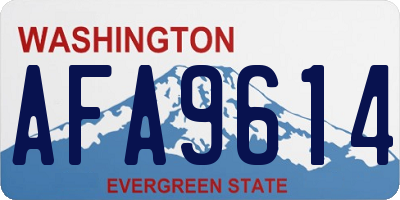 WA license plate AFA9614