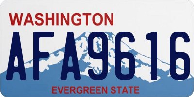 WA license plate AFA9616