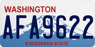 WA license plate AFA9622