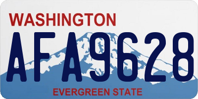 WA license plate AFA9628