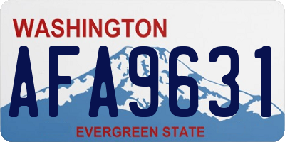 WA license plate AFA9631