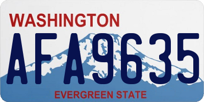 WA license plate AFA9635