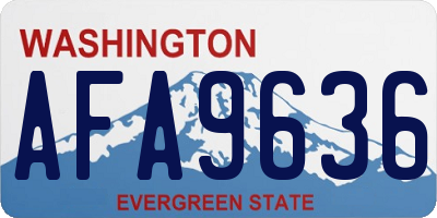 WA license plate AFA9636