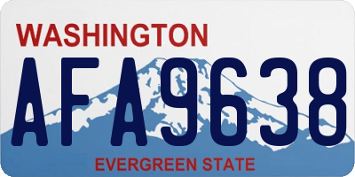 WA license plate AFA9638