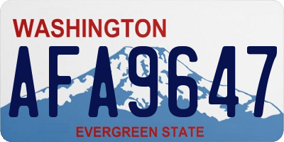 WA license plate AFA9647