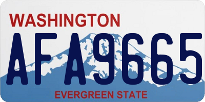 WA license plate AFA9665