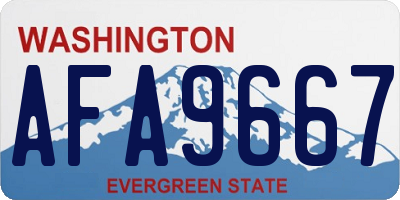 WA license plate AFA9667