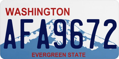 WA license plate AFA9672