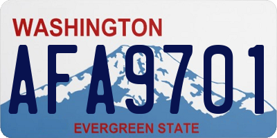 WA license plate AFA9701