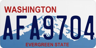 WA license plate AFA9704