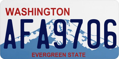 WA license plate AFA9706