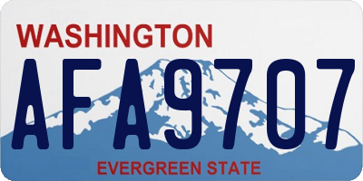 WA license plate AFA9707