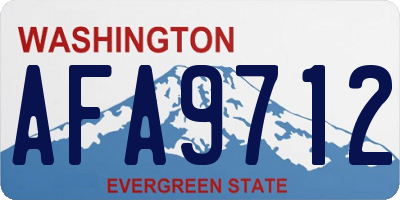 WA license plate AFA9712
