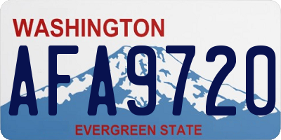 WA license plate AFA9720