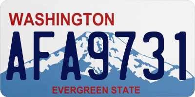 WA license plate AFA9731
