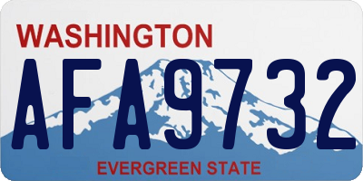 WA license plate AFA9732