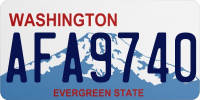 WA license plate AFA9740