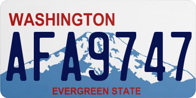 WA license plate AFA9747
