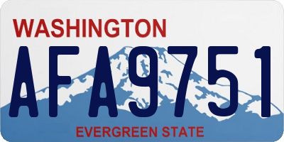 WA license plate AFA9751