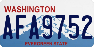 WA license plate AFA9752