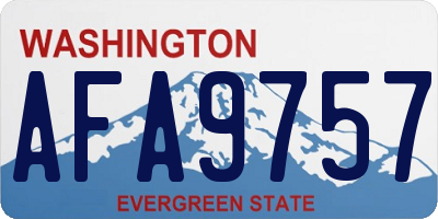 WA license plate AFA9757