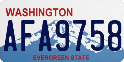 WA license plate AFA9758