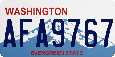 WA license plate AFA9767
