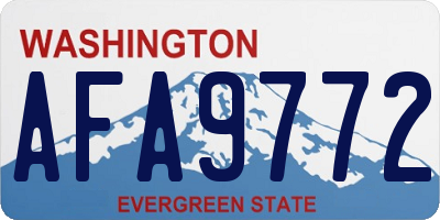 WA license plate AFA9772