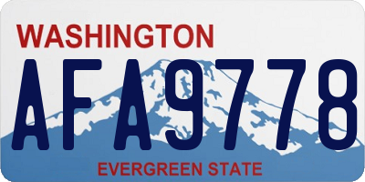WA license plate AFA9778