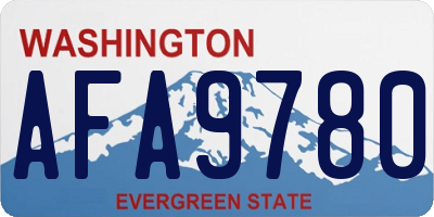 WA license plate AFA9780