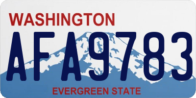 WA license plate AFA9783