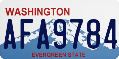WA license plate AFA9784