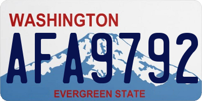 WA license plate AFA9792