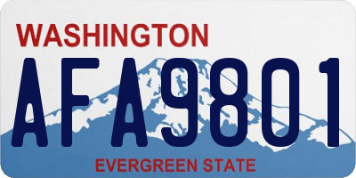 WA license plate AFA9801