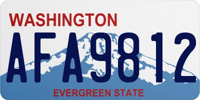 WA license plate AFA9812
