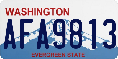WA license plate AFA9813