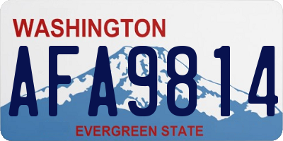 WA license plate AFA9814