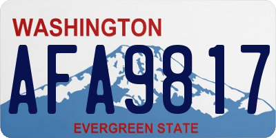 WA license plate AFA9817