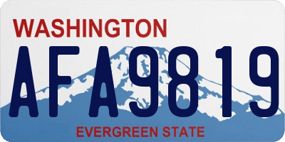 WA license plate AFA9819