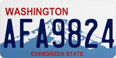 WA license plate AFA9824