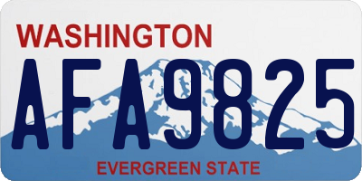 WA license plate AFA9825