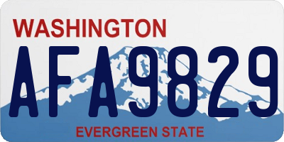 WA license plate AFA9829