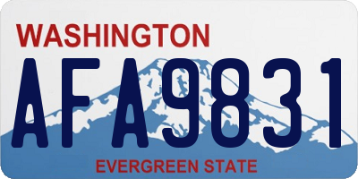 WA license plate AFA9831