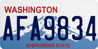 WA license plate AFA9834
