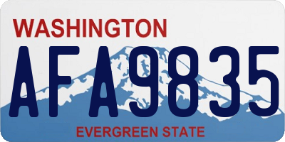 WA license plate AFA9835